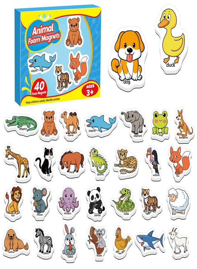 Kasfalci 40 Animal Magnets,Refrigerator Fridge Magnets for Kids,Magnetic Animal Toys for Toddlers,Learning Games,Speech Therapy for Preschool Kindergarten Classroom,Educational Toys for Kids 3+ - Image 1